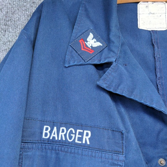 U.S. Navy Men's Utility Coveralls Blue Size 46L Actual 38x29.5 Embroidered - Picture 11 of 16